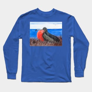 Magnificent frigatebird on the coast Long Sleeve T-Shirt